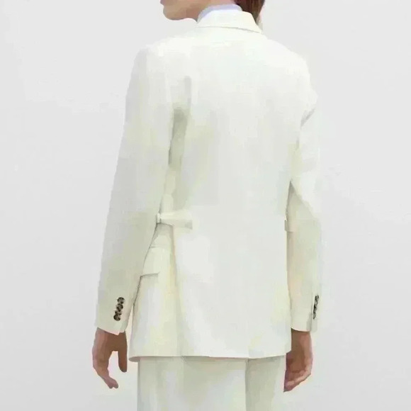 NWOT CLUB MONACO D-Ring Blazer Sz L in Cream/offwhite - Picture 2 of 6